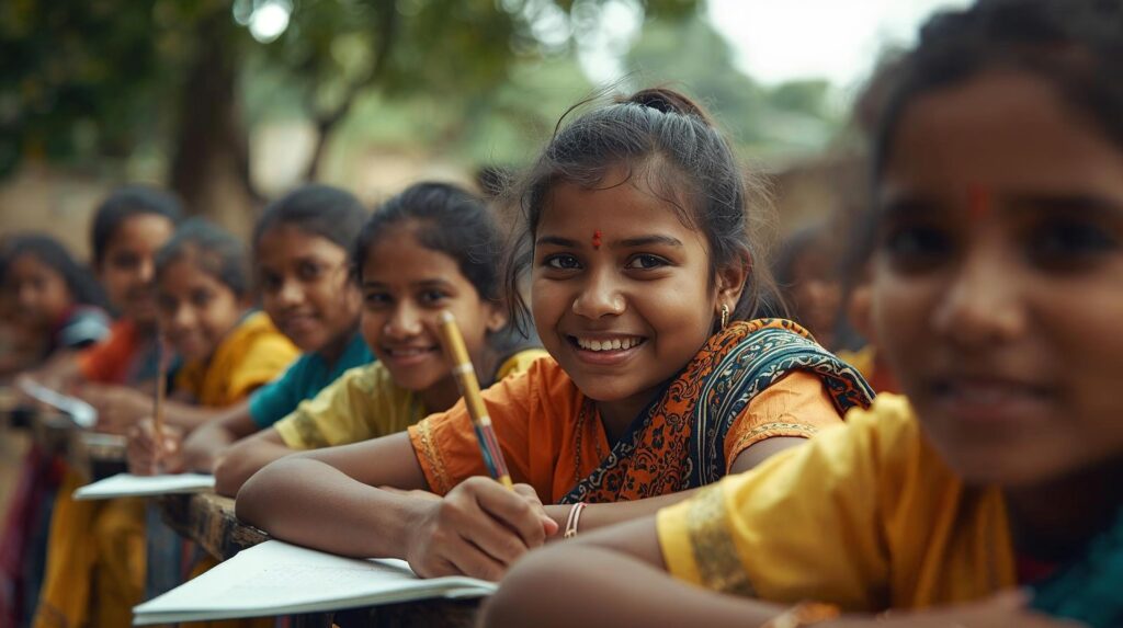tamilnadu village children happily studying